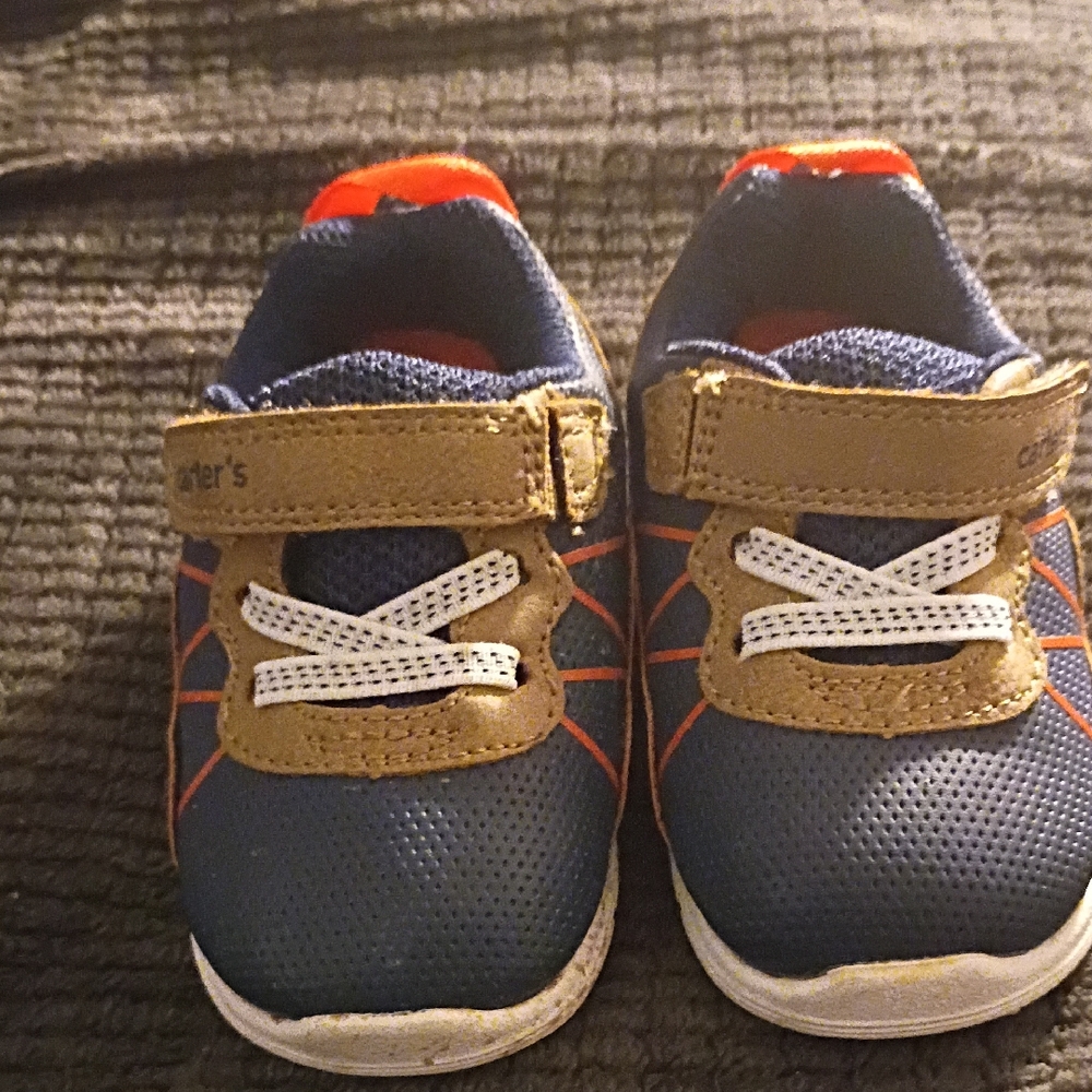 Carter's Blue and Tan Kids Sneakers